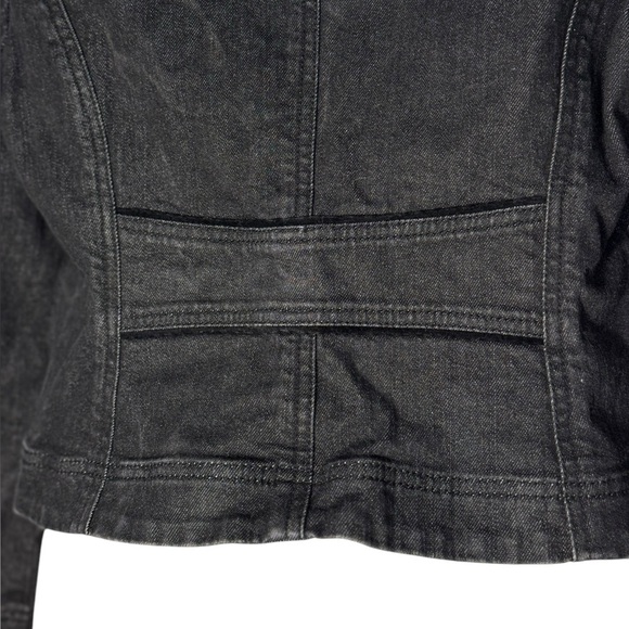 Ann Taylor LOFT Size 8 Denim Cotton Blend Black Jean Blazer Jacket - Picture 9 of 14